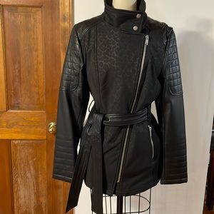 Women’s faux leather biker jacket